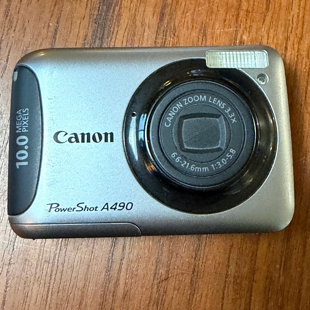 Canon PowerShot A490 10.0MP Digital Camera Silver 3.3x Zoom PC1471 Compact WORKS - Picture 3 of 10